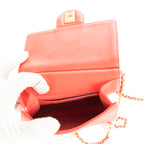 Shoulder Bag Vintage Pearl Wallet on Chain Red Calfskin Quilted Leather