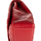 Bolso de Hombro Clásico Maxi Jumbo Doble Solapa Maxi Piel Acolchada Caviar Roja