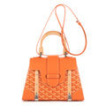 Sac à bandoulière Saigon PM en toile enduite Goyardine orange