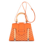 Sac à bandoulière Saigon PM en toile enduite Goyardine orange