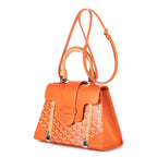 Sac à bandoulière Saigon PM en toile enduite Goyardine orange