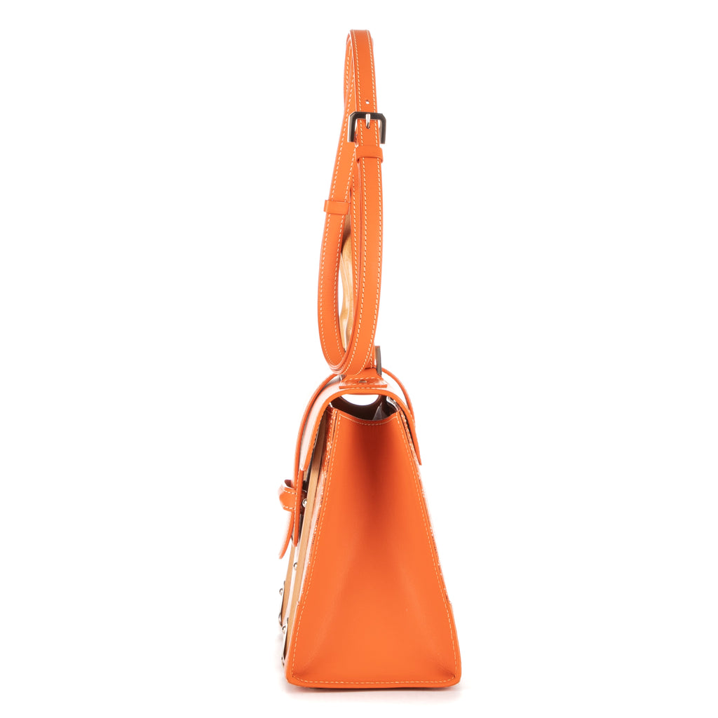 Sac à bandoulière Saigon PM en toile enduite Goyardine orange