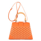 Sac à bandoulière Saigon PM en toile enduite Goyardine orange