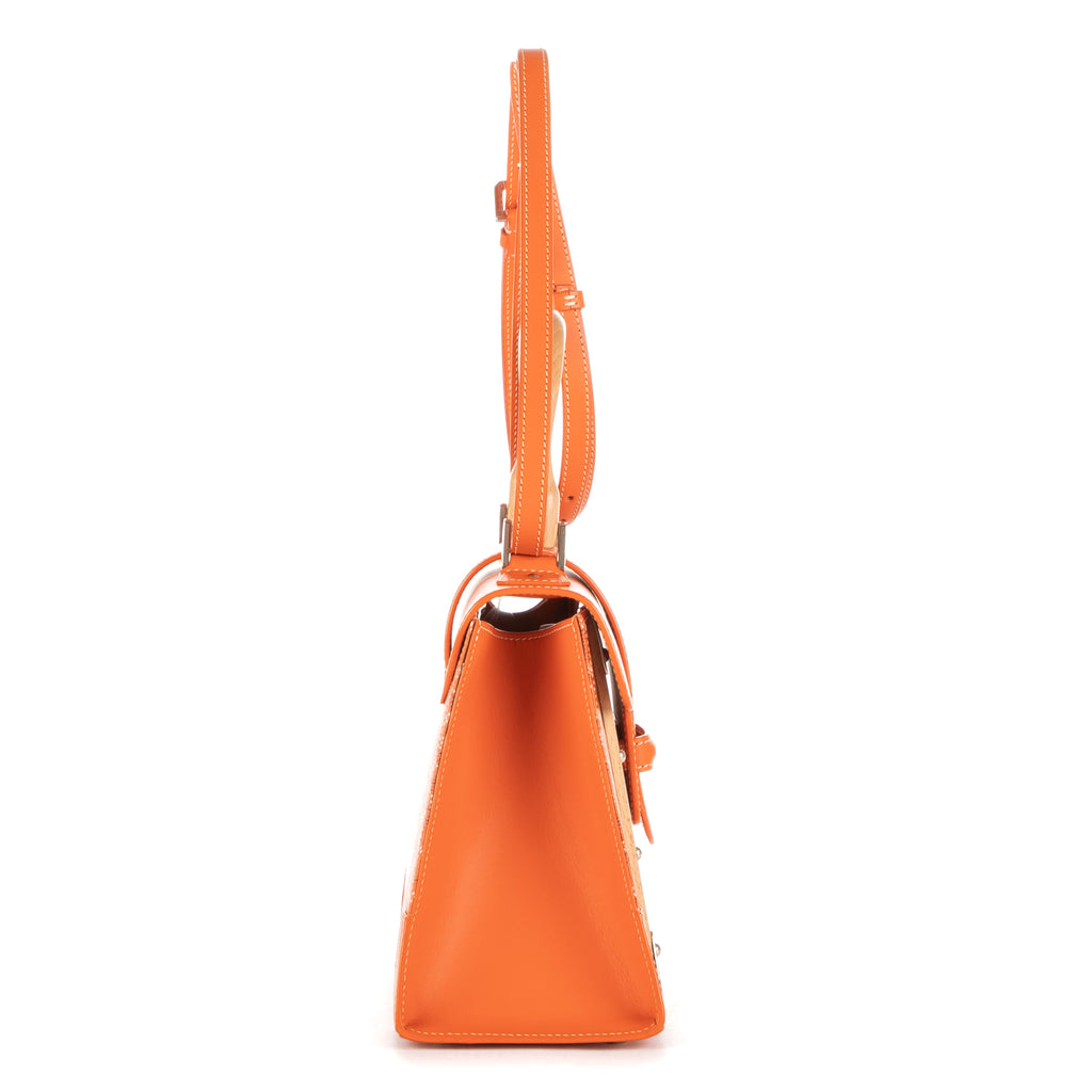 Sac à bandoulière Saigon PM en toile enduite Goyardine orange