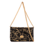 Shoulder Bag 2.55 Graffiti Crocodile Reissue Wallet On Chain Black Calfskin Crocodile Embossed Leather