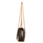Shoulder Bag 2.55 Graffiti Crocodile Reissue Wallet On Chain Black Calfskin Crocodile Embossed Leather