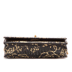Sac à bandoulière 2.55 Graffiti Crocodile Reissue Portefeuille sur chaîne en cuir de veau noir embossé crocodile