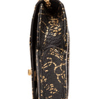 Sac à bandoulière 2.55 Graffiti Crocodile Reissue Portefeuille sur chaîne en cuir de veau noir embossé crocodile