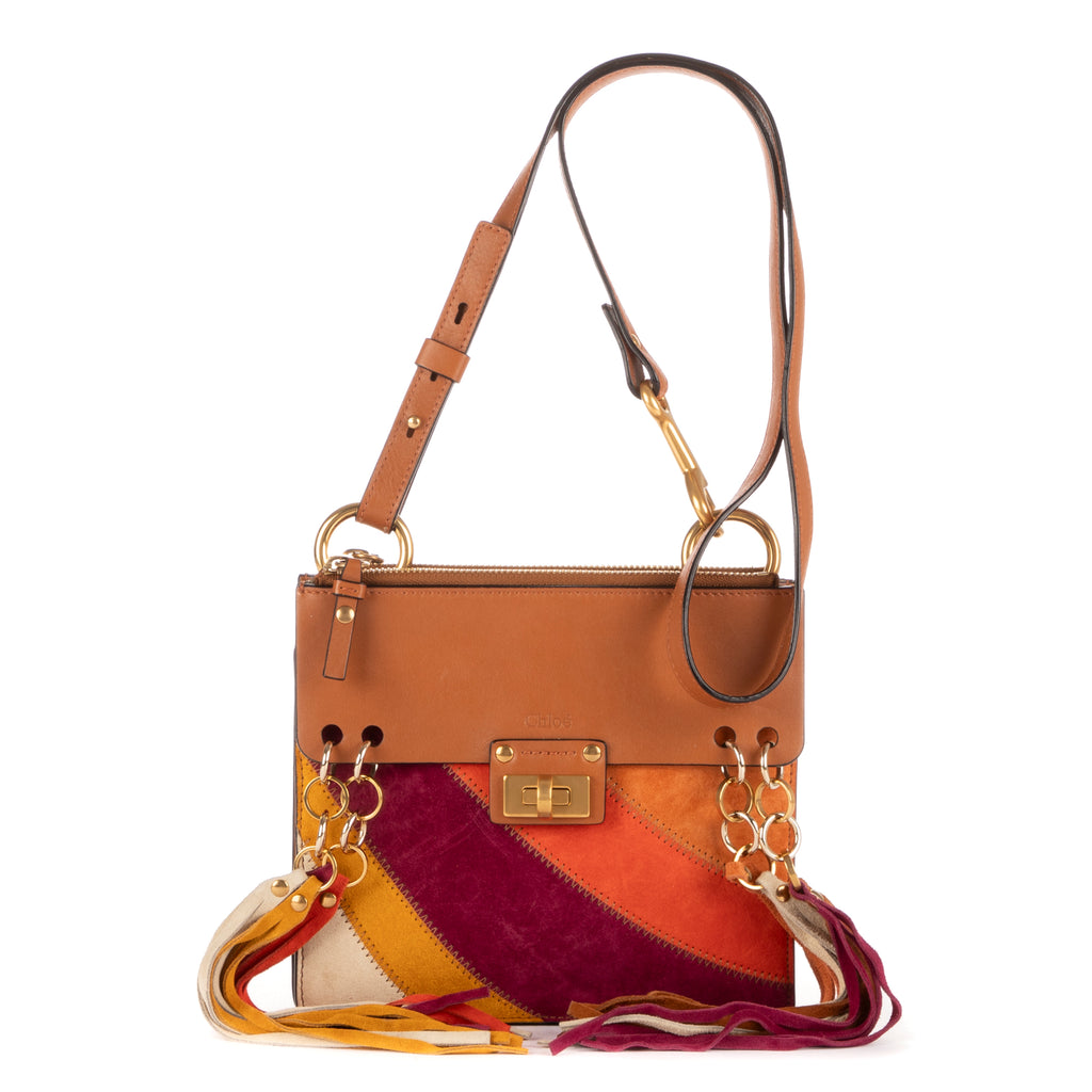 Sac bandoulière Jane Small Tassel Crossbody Cuir de veau marron/Suède