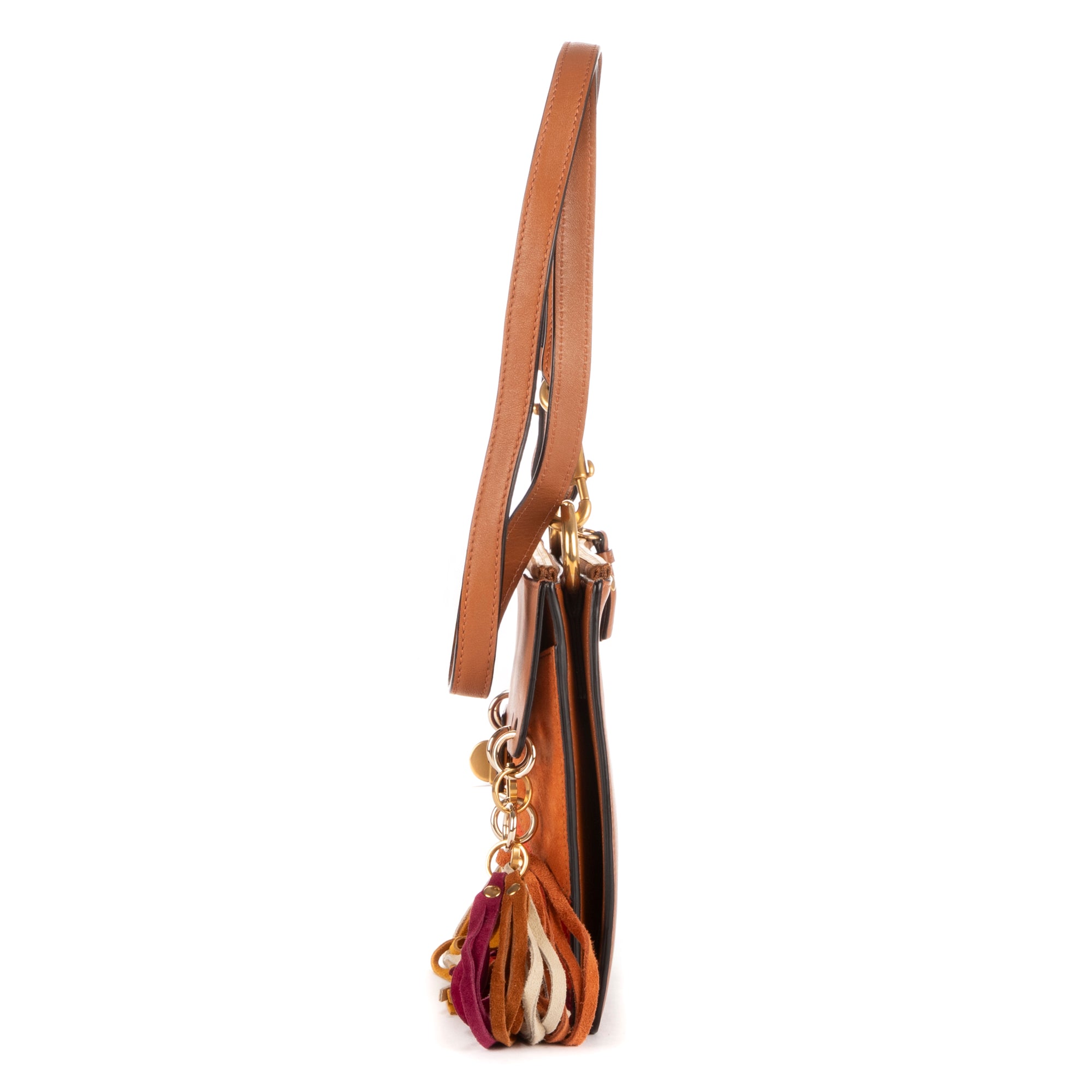 Sac bandoulière Jane Small Tassel Crossbody Cuir de veau marron/Suède