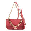 Shoulder Bag Mini Rectangle Studded Single Flap Burgundy Caviar Quilted Leather