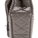 Sac bandoulière Chain-Around petit simple rabat cuir d'agneau matelassé gris