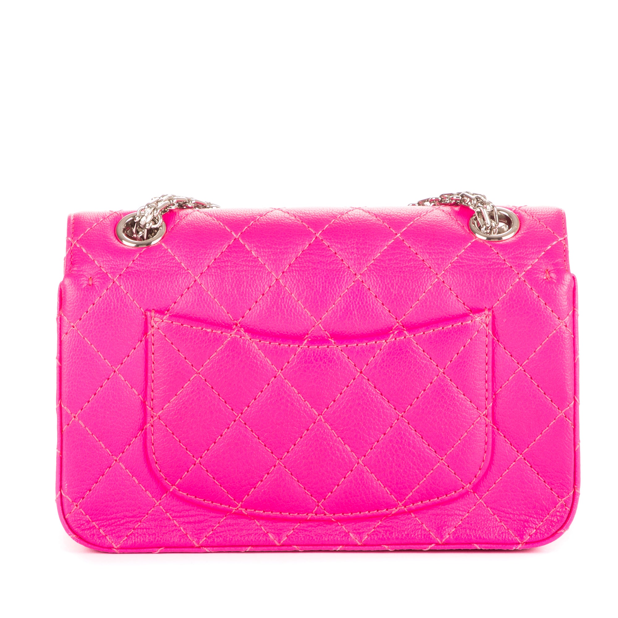 Sac bandoulière 2.55 Mini 224 double rabat en cuir de veau rose