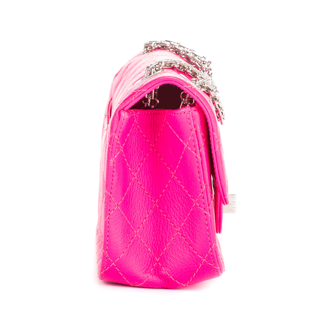 Sac bandoulière 2.55 Mini 224 double rabat en cuir de veau rose