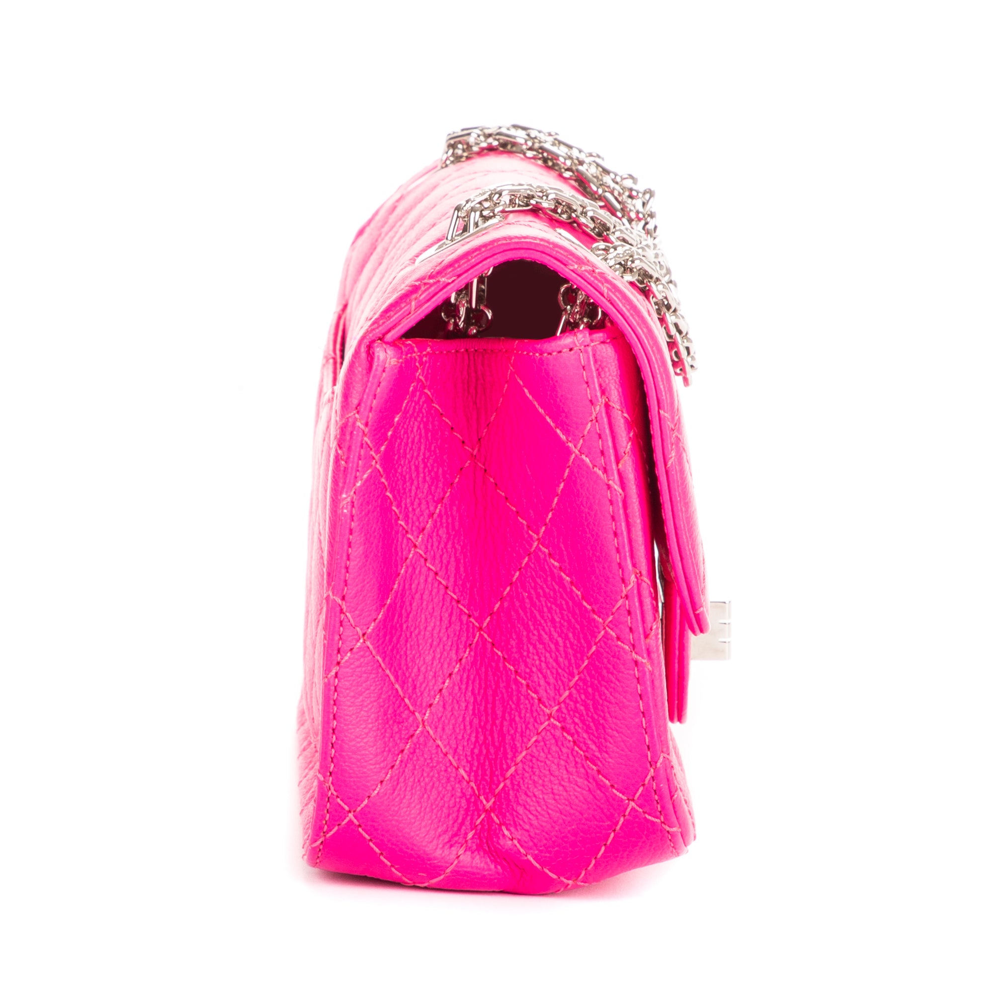 Sac bandoulière 2.55 Mini 224 double rabat en cuir de veau rose