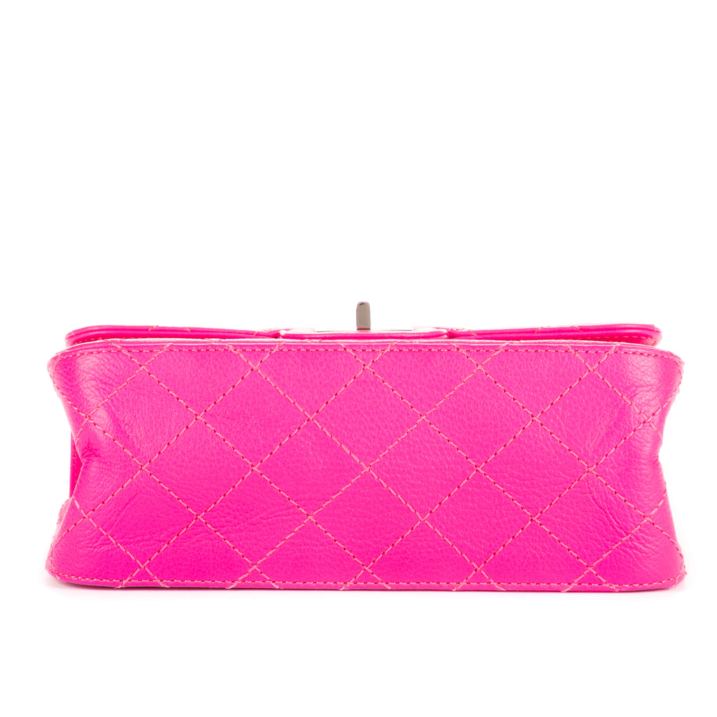 Sac bandoulière 2.55 Mini 224 double rabat en cuir de veau rose