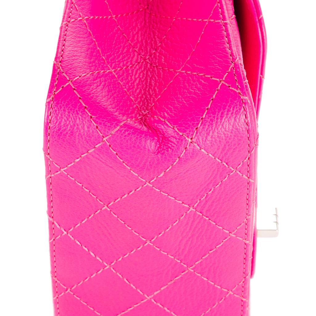 Sac bandoulière 2.55 Mini 224 double rabat en cuir de veau rose