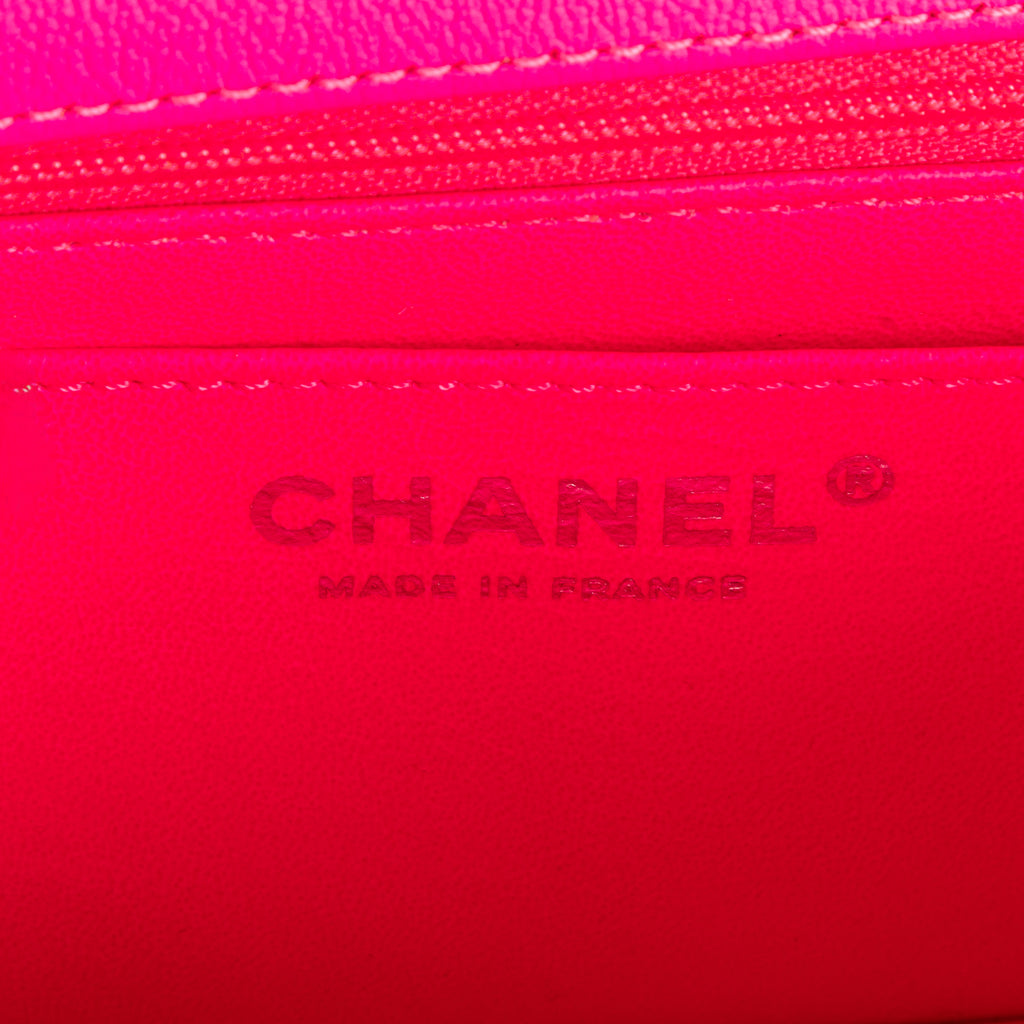 Sac bandoulière 2.55 Mini 224 double rabat en cuir de veau rose