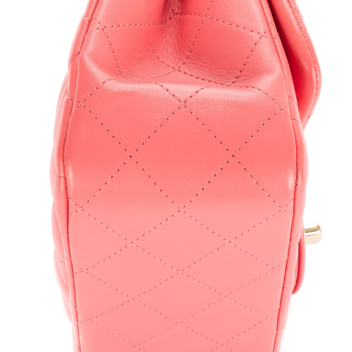 Shoulder Bag Mini Square Classic Single Flap Pink Lambskin Quilted Leather