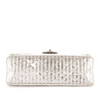Sac à bandoulière 2.55 Rayures Taille moyenne 226 Double rabat Cuir de veau vieilli Argent métallisé