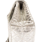 Sac à bandoulière 2.55 Rayures Taille moyenne 226 Double rabat Cuir de veau vieilli Argent métallisé