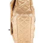 Shoulder Bag Ltd. Ed Paris-Dubai Medals Single flap Gold Quilted Embellished Perforated Leather