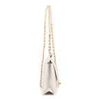Shoulder Bag Vintage Pearl Wallet on Chain White Calfskin Quilted Leather