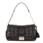 Sac à bandoulière New Look Sac à main cuir cannage noir