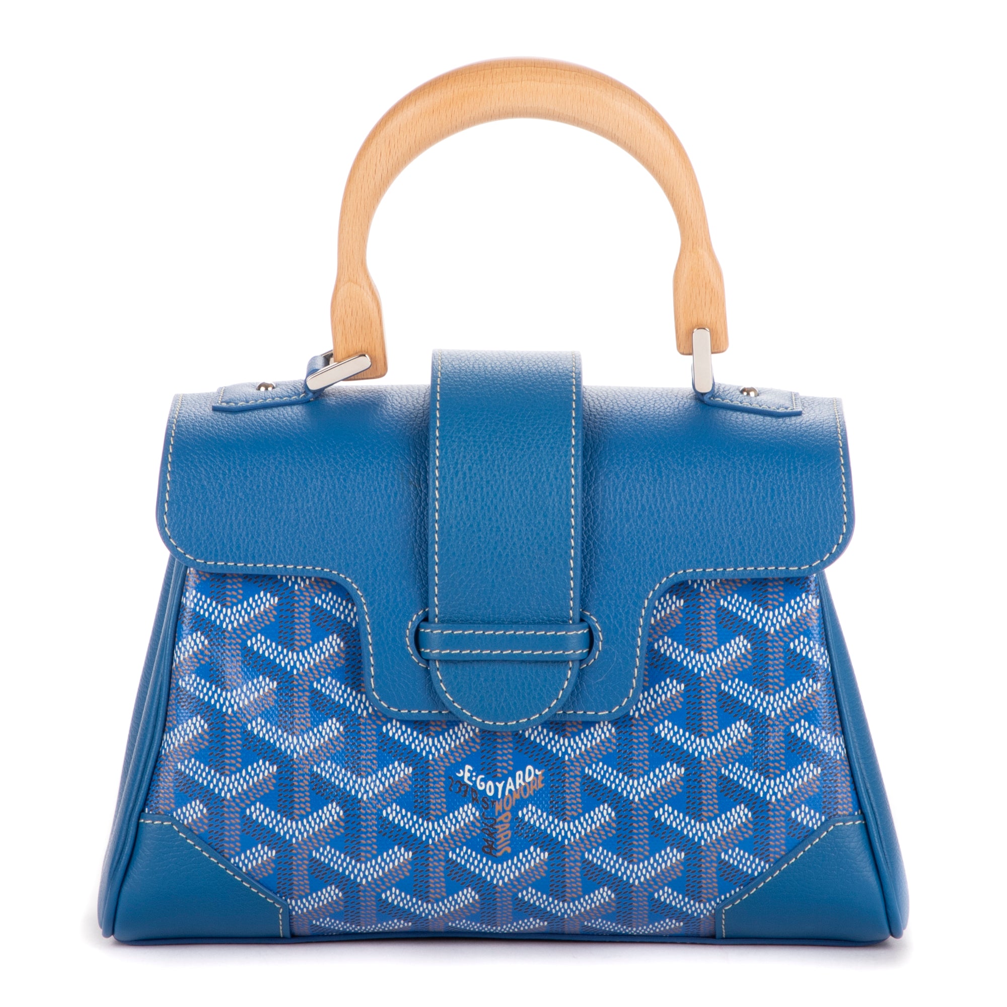 Handbag Saigon Mini Blue Goyardine Coated Canvas