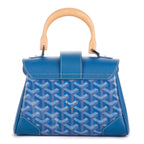 Bolso de mano Saigon Mini de lona revestida Goyardine azul