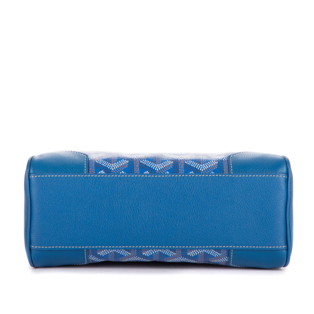Bolso de mano Saigon Mini de lona revestida Goyardine azul