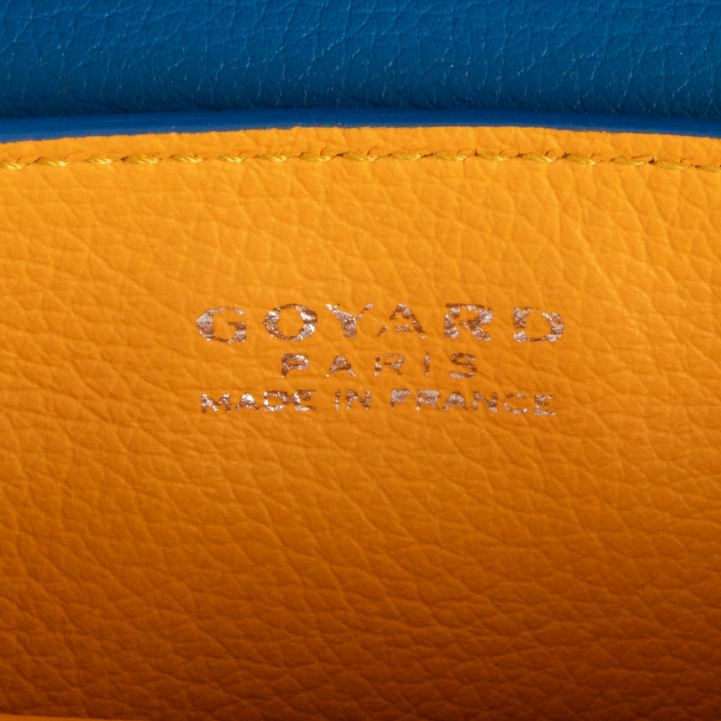Bolso de mano Saigon Mini de lona revestida Goyardine azul