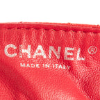 Bolso de Hombro East-West Solapa Única Piel Acolchada Caviar Roja