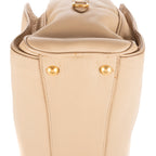 Shoulder Bag Zip Bowler Cream Vitello Daino Leather