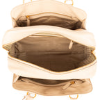 Shoulder Bag Zip Bowler Cream Vitello Daino Leather