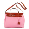 Bolso de hombro Herbag Zip 31 Lona Toile Officier marrón/Cuero Barenia