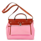 Bolso de hombro Herbag Zip 31 Lona Toile Officier marrón/Cuero Barenia