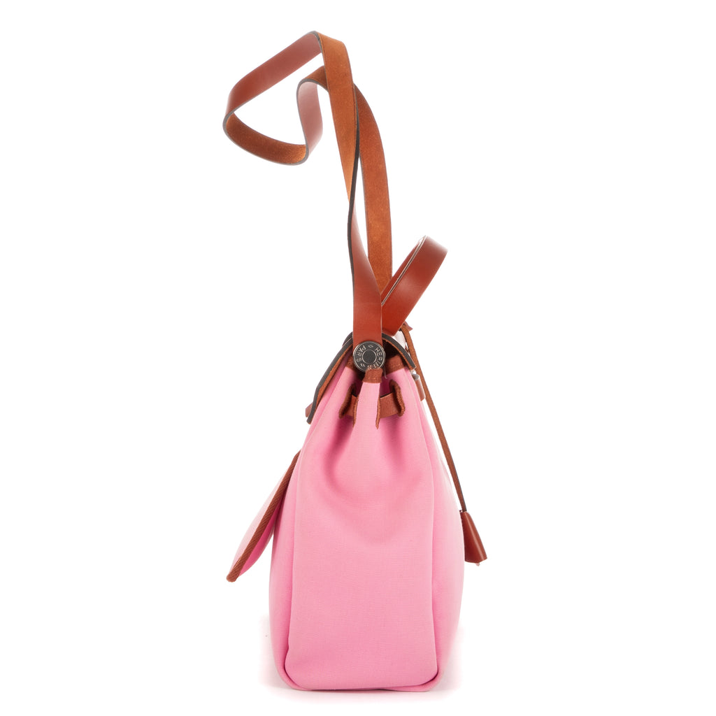 Bolso de hombro Herbag Zip 31 Lona Toile Officier marrón/Cuero Barenia