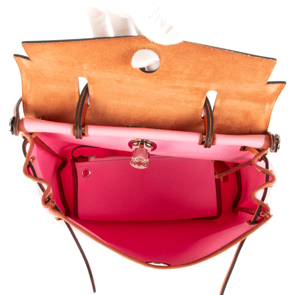 Bolso de hombro Herbag Zip 31 Lona Toile Officier marrón/Cuero Barenia