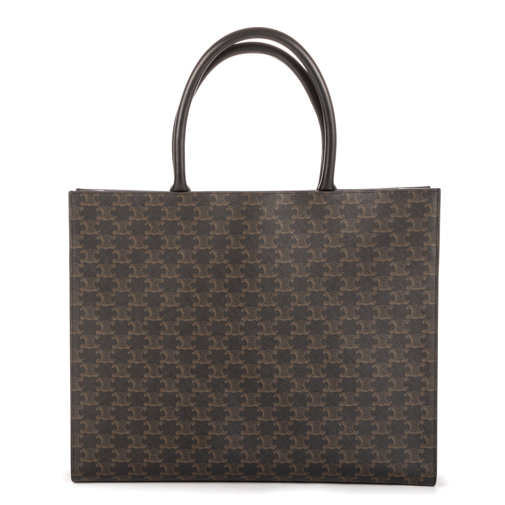 Bolso de Hombro Horizontal Cabas Lona Revestida Triomphe Negra