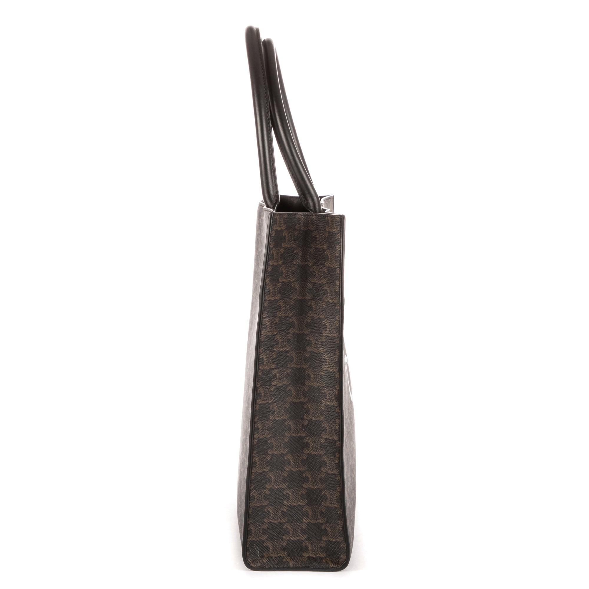 Bolso de Hombro Horizontal Cabas Lona Revestida Triomphe Negra