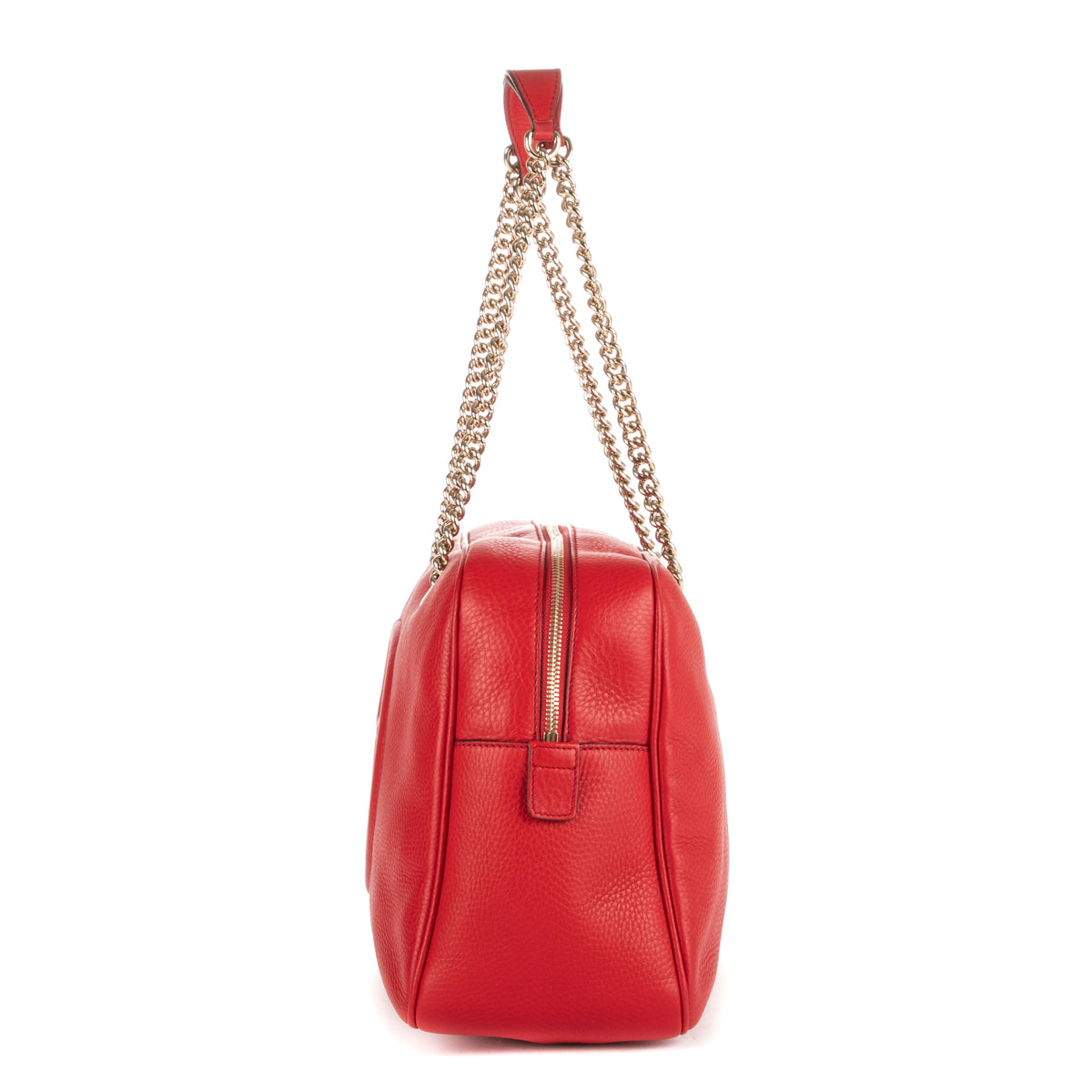 Shoulder Bag Soho Fringe Chain tote Red Pebbled Leather