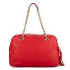 Shoulder Bag Soho Fringe Chain tote Red Pebbled Leather