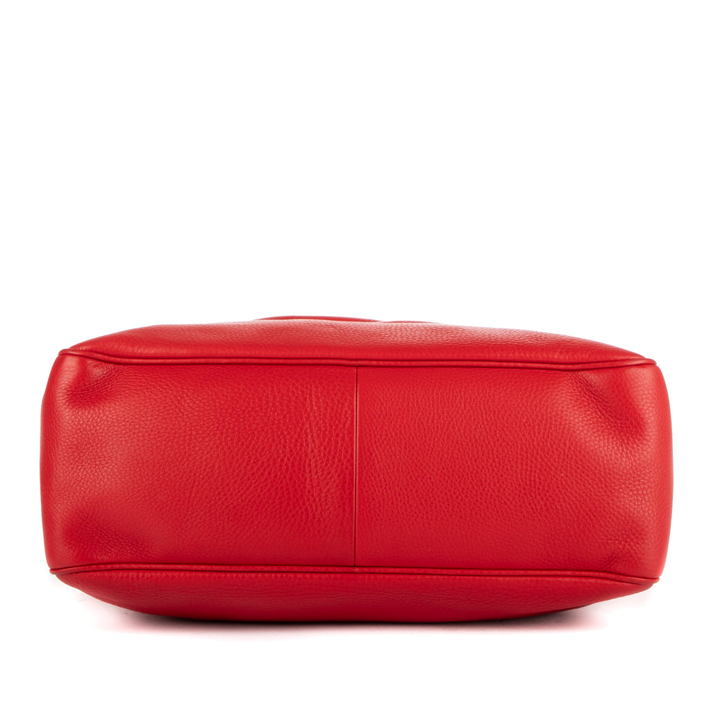 Shoulder Bag Soho Fringe Chain tote Red Pebbled Leather
