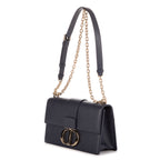 Bolso de hombro Montaigne 30 de cuero granulado azul marino