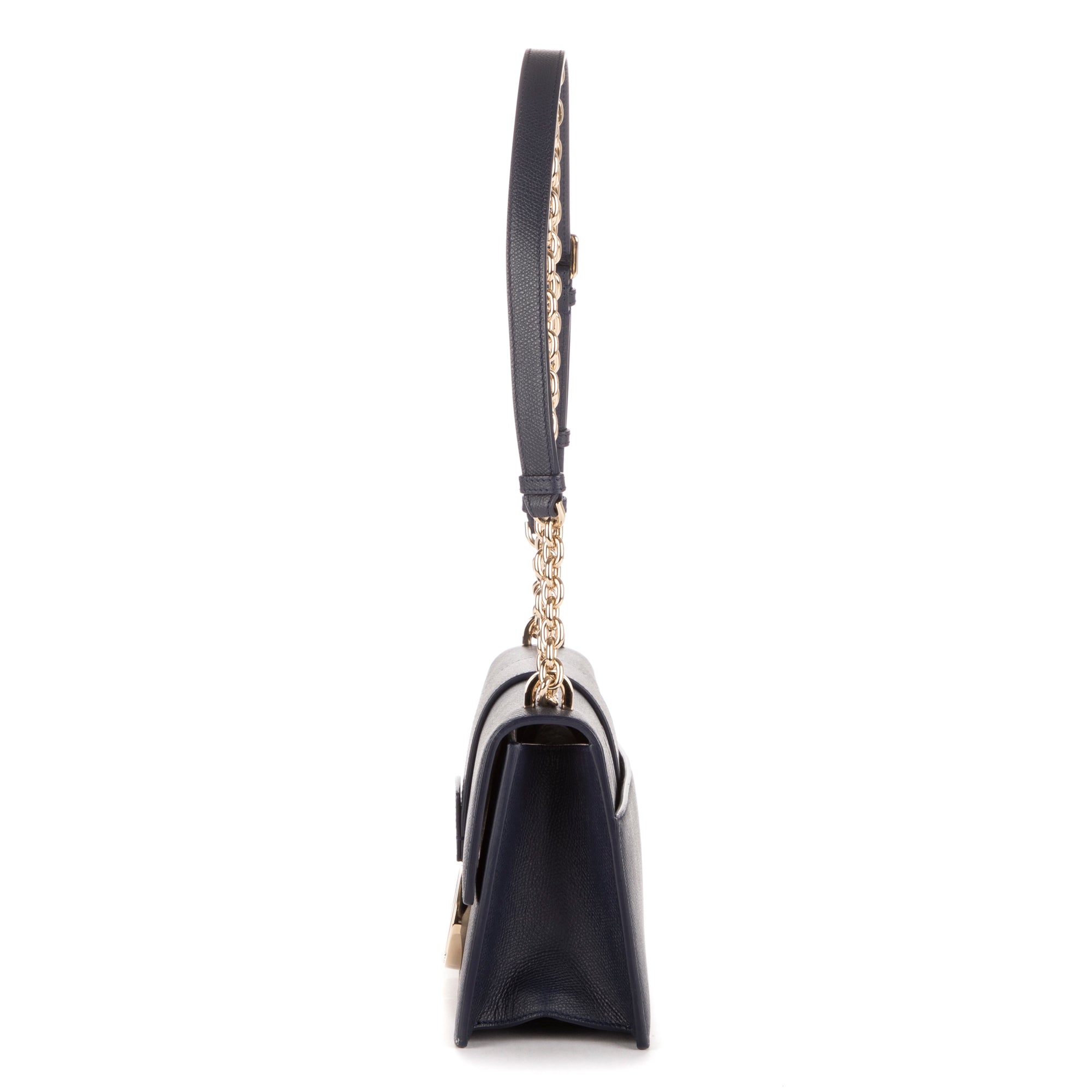 Bolso de hombro Montaigne 30 de cuero granulado azul marino