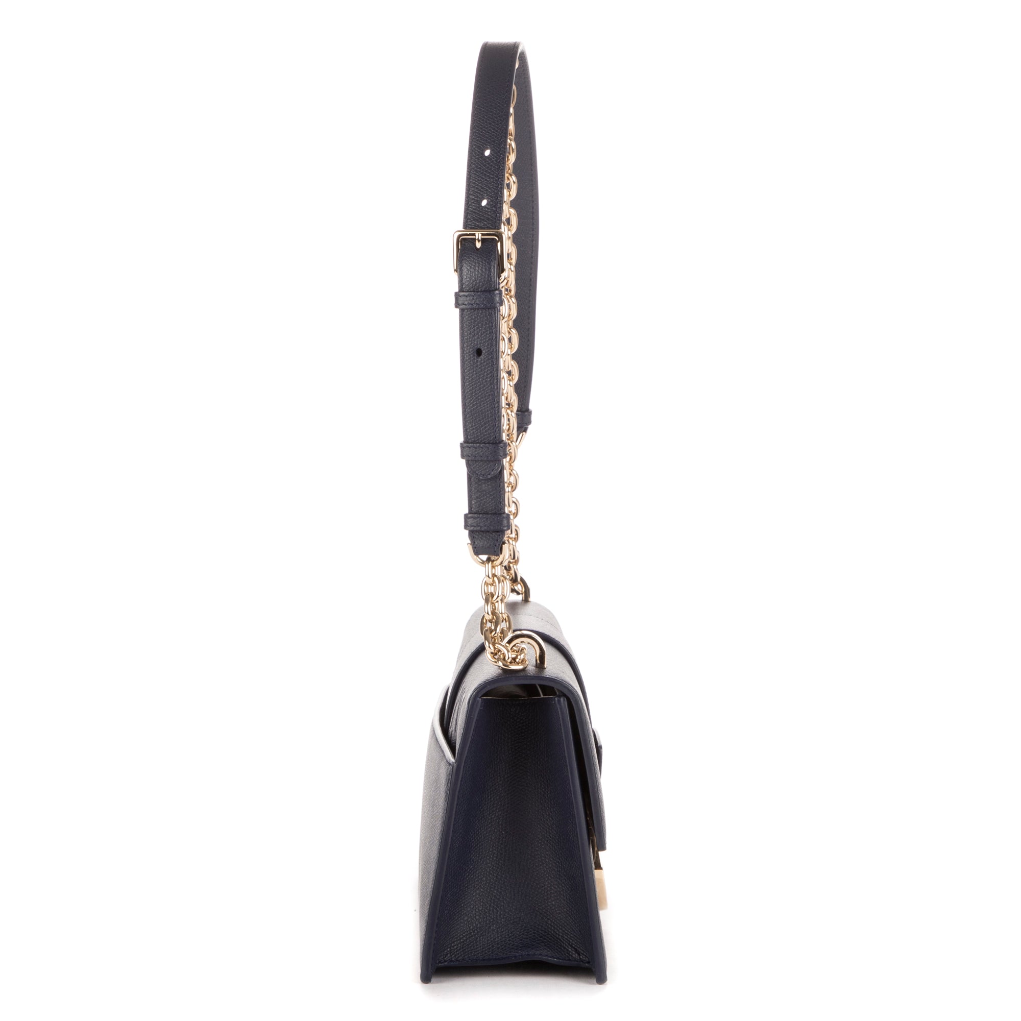Bolso de hombro Montaigne 30 de cuero granulado azul marino