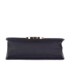 Bolso de hombro Montaigne 30 de cuero granulado azul marino