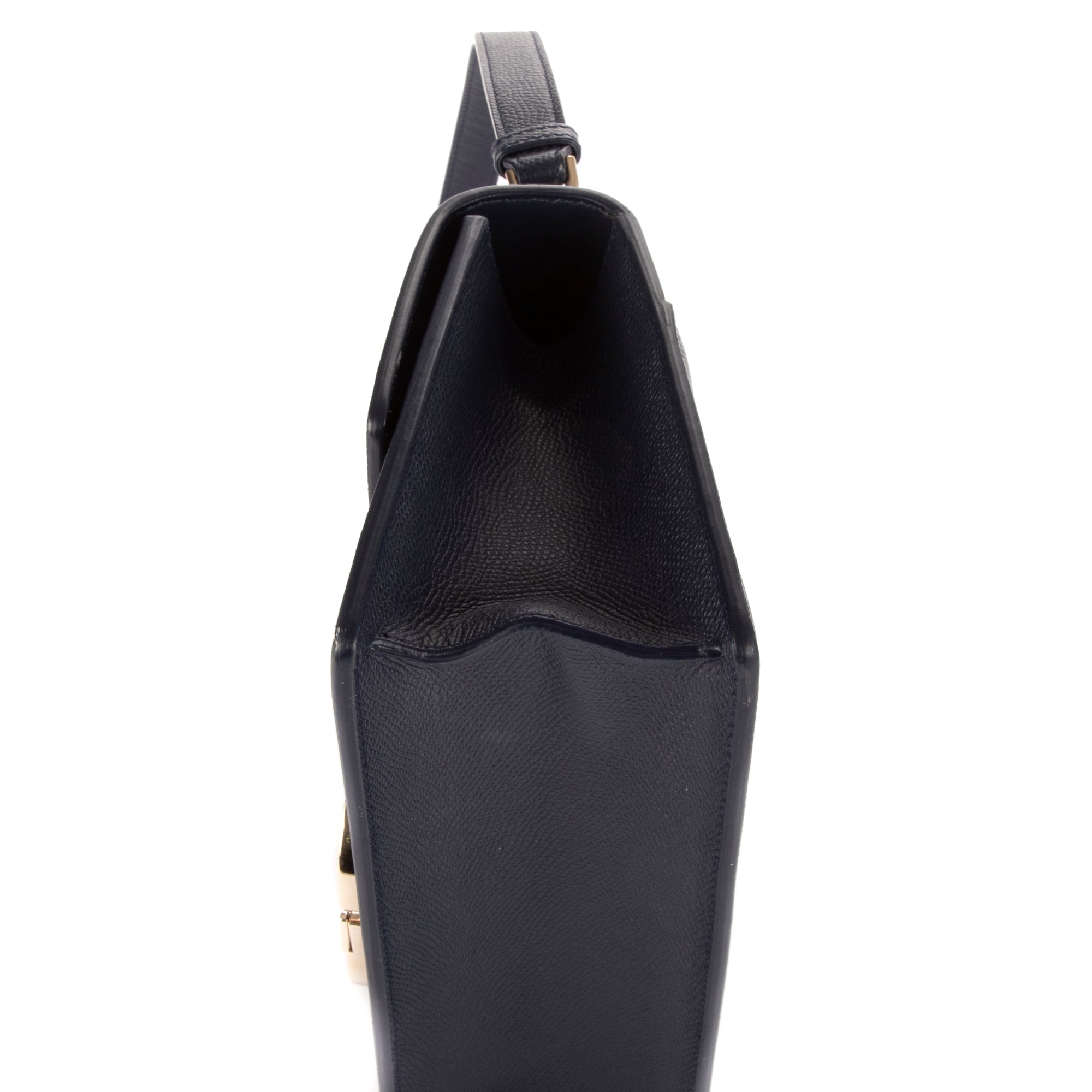 Bolso de hombro Montaigne 30 de cuero granulado azul marino