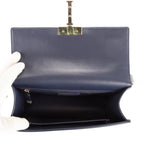 Bolso de hombro Montaigne 30 de cuero granulado azul marino